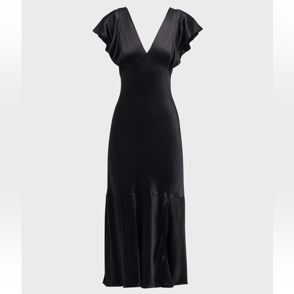 Rails Dina Flutter-Sleeve Satin Midi Dress - Picture 6 of 8